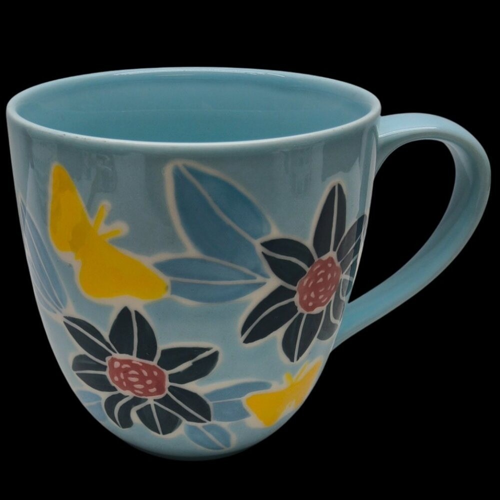 Starbucks Retired Blue Floral‎ Butterflies Mug - 2006